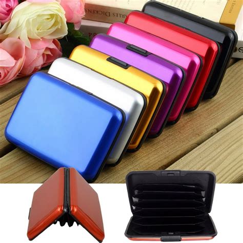 aluminum card holder rfid|rfid blocking id card holder.